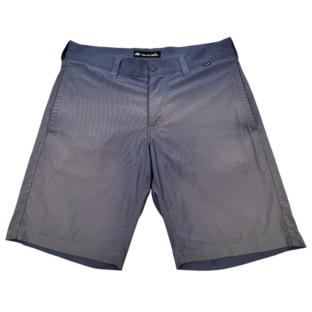 TravisMathew Blue Micro Stripe Performance Golf Shorts Mens 32